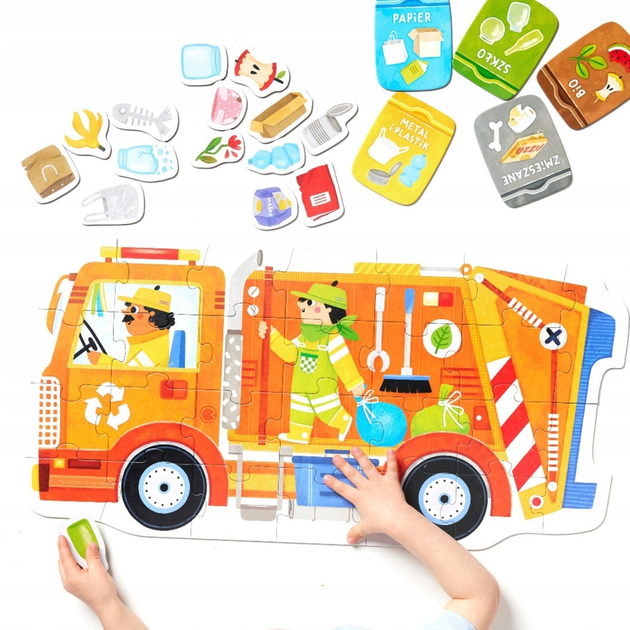 Puzzle CzuCzu Moto Śmieciarka 26 elementów (5902983494010) - obraz 2