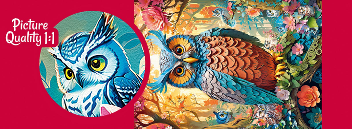 Puzzle CherryPazzi Quilled owl 1000 elementów 30776 (5903728730776) - obraz 2