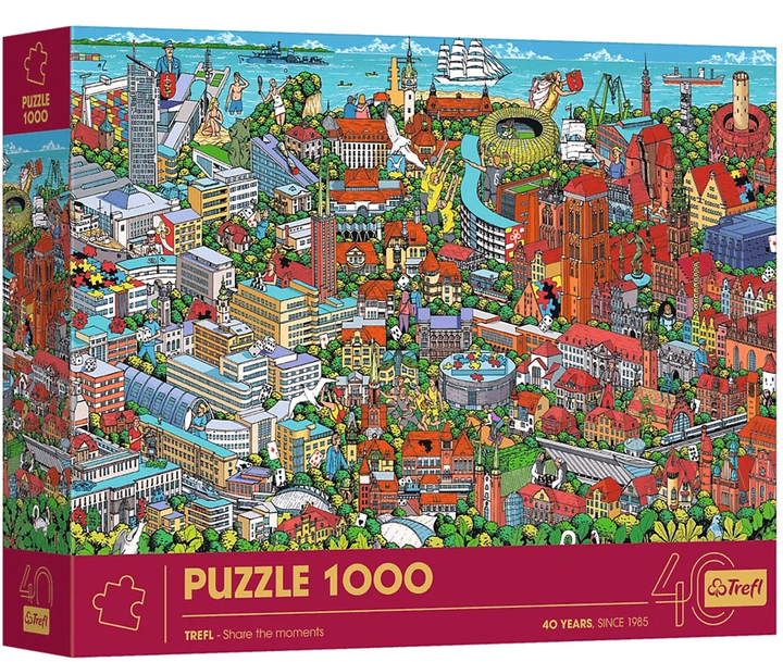 Puzzle Trefl 40-Lecie Trefl Trójmiasto 1000 elementów 10924 (5900511109245) - obraz 1