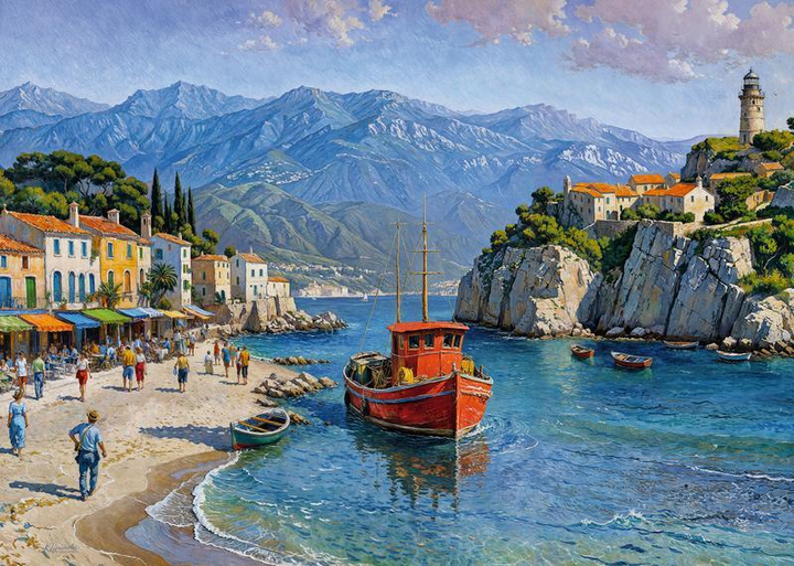 Puzzle CherryPazzi Seaside village 1000 elementów 30912 (5903728730912) - obraz 3