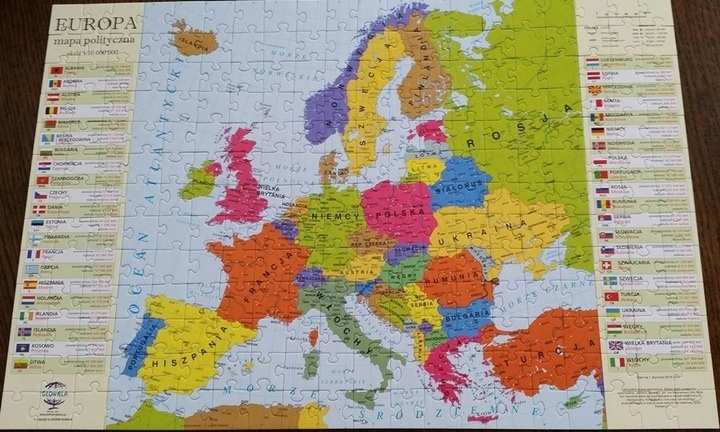 Puzzle edukacyjne Zachem Nauka i zabawa Mapa Europy 260 elementów 07149 (5906727907149) - obraz 3