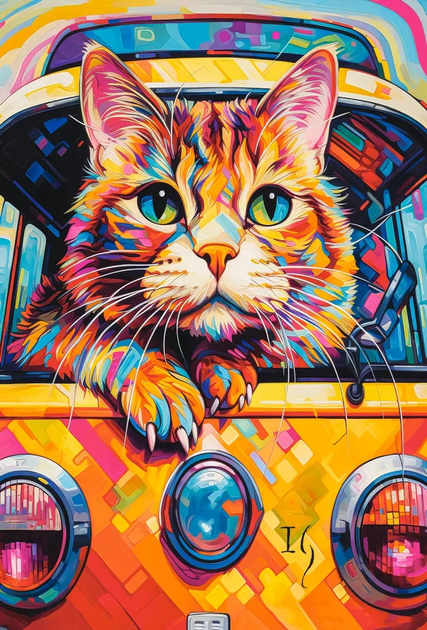 Puzzle Castorland Cat bus travel 1000 elementów C-105229-2 (5904438105229) - obraz 2
