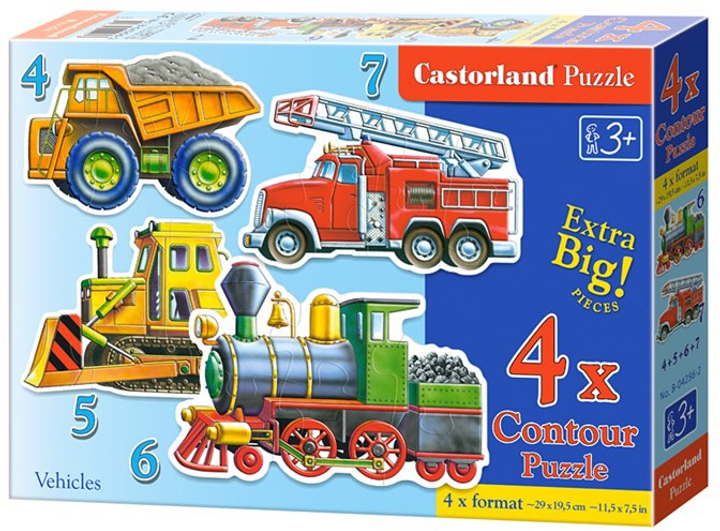 Набір пазлів Castorland 4в1 Maxi Транспорт 4 шт. B-04256 (5904438004256) - зображення 1