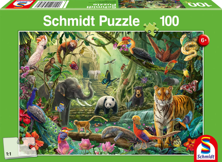 Puzzle Schmidt Spiele Kolorowa dżungla 100 elementów 112714 (4001504564858) - obraz 1