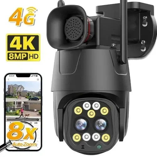 Уличная поворотная Wi-Fi IP-камера BOAVISION D4W4MP, 4K 8 МП / 2K 4 МП, PTZ, ночное видение, автоотслеживание, двусторонняя связь, microSD до 128 ГБ - изображение 2