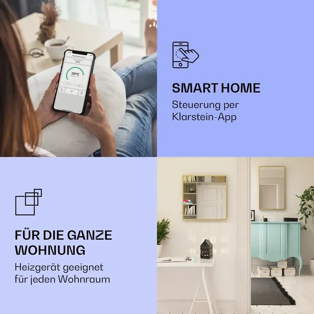 Зеркало-обогреватель Klarstein La Palma 1000 smart 2-in-1 Бронзовый - изображение 4