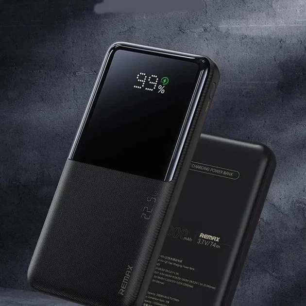 Павербанк Remax RPP-623 20000 mAh 22.5W 2USB/1Type-C Портативный внешний аккумулятор PowerBank с быстрой зарядкой Black - изображение 2