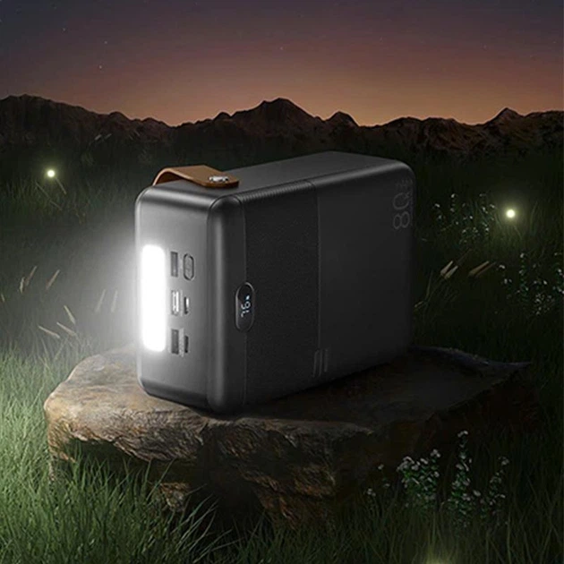Павербанк Remax RPP-118 80000 mAh 27W 3USB/Type-C Портативний зовнішній акумулятор Power Bank зі швидкою зарядкою PD27W+QC22.5W та ліхтариком Black - зображення 3