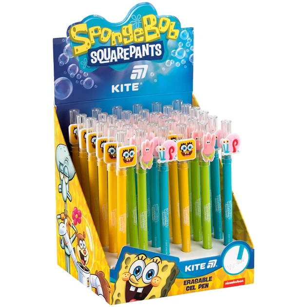Ручка гелева "пиши-стирай" Kite Sponge Bob синя SB25-352 - зображення 2