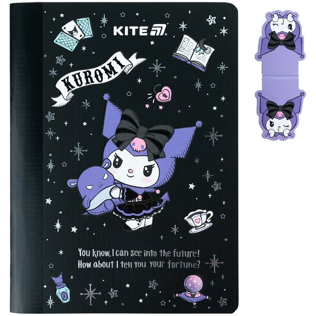 Блокнот з магнітною закладкою Kite Kuromi А5, 60 аркушів, клітинка HK25-192 - Фото 2 Блокнот з магнітною закладкою Kite Kuromi А5, 60 аркушів, клітинка HK25-192 - зображення 2