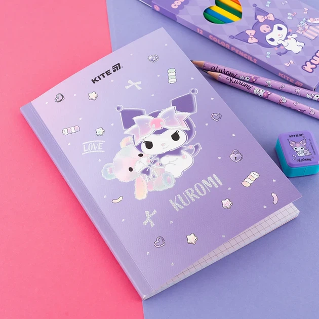 Блокнот Kite Kuromi 40 аркушів, клітинка HK24-091-2 - зображення 5