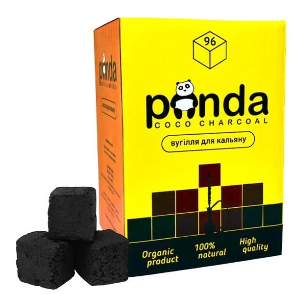 Кокосове вугілля Panda – 96 кубиків, 1 кг (у коробці) - Фото 1 Кокосове вугілля Panda – 96 кубиків, 1 кг (у коробці) - зображення 1