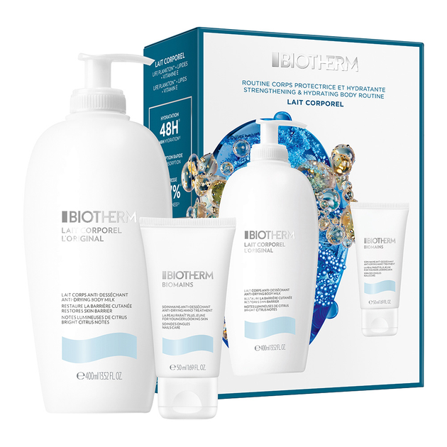 Набір для догляду за тілом Biotherm Lait Corporel молочко 400 мл + крем для рук 50 мл (3614274330809) - зображення 1