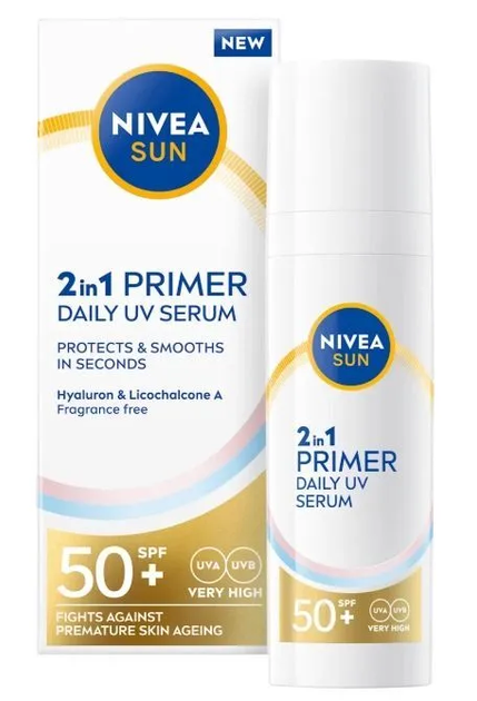 Сироватка для обличчя Nivea 2 in 1 Primer Daily UV SPF 50+ 30 мл (4006000128689) - зображення 2