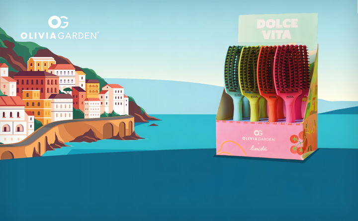 Szczotka do włosów Olivia Garden Fingerbrush Dolce Vita zielona (5414343018830) - obraz 7
