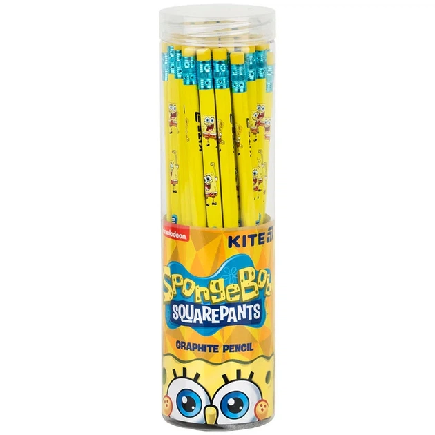 Олівець графітний тригранний з гумкою Kite Sponge Bob SB25-046 - зображення 2