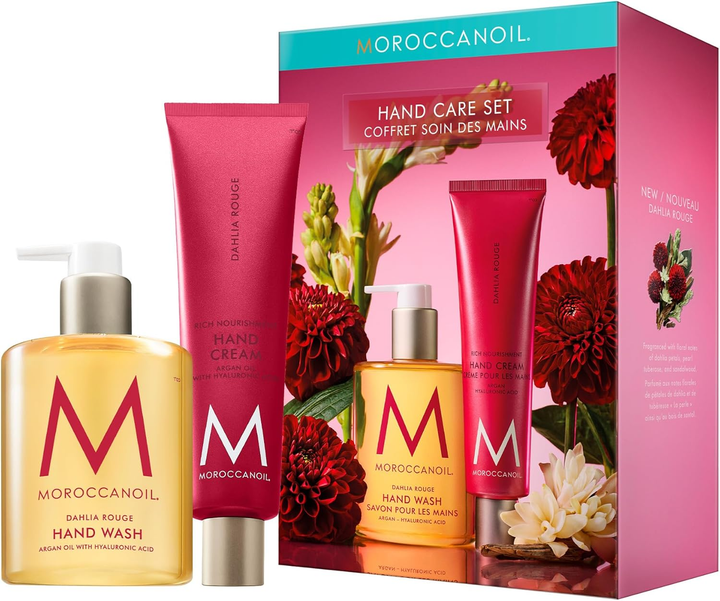 Набір для догляду за руками Moroccanoil Dahlia Rouge Рідке мило для рук 360 мл + Крем для рук 100 мл (7290116974781) - зображення 3