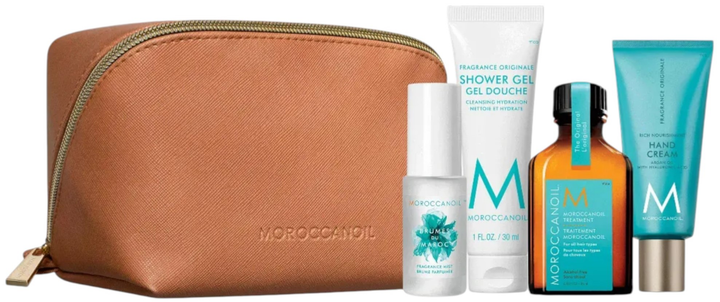 Набір для догляду за тілом Moroccanoil Body Travel Set крем для рук 40 мл + Ароматизований спрей для волосся та тіла 30 мл + Гель для душу 30 мл + Олійка Moroccanoil 40 мл (7290116972329) - зображення 1