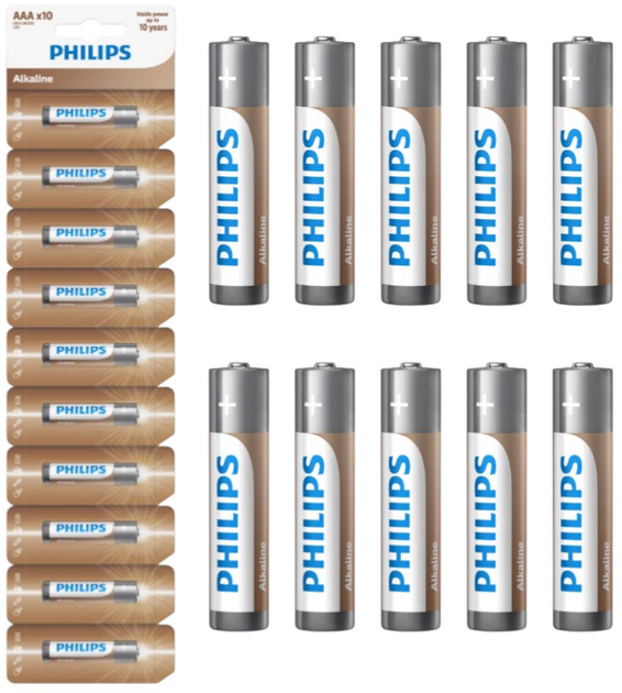 Baterie Philips LR03AL10S/10 10 szt (4895229113497) - obraz 2