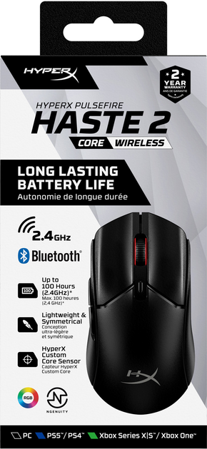 Миша HyperX Pulsefire Haste 2 Core Wireless/Bluetooth Black (8R2E6AA) - зображення 17