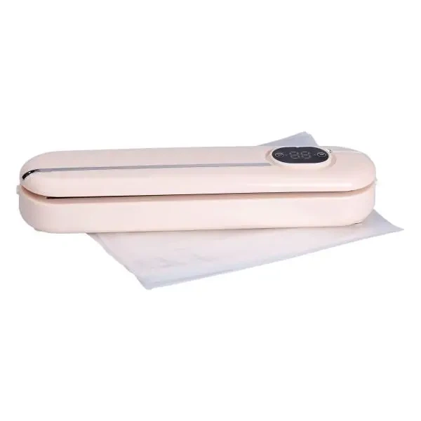 Вакууматор для продуктов Vacuum Sealer кухонный вакуумный упаковщик для дома для мяса для рыбы вакууматор профессиональный 300 Вт + 10 пакетов в комплекте Розовый - изображение 9