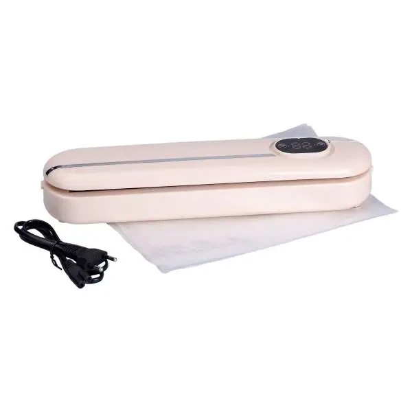 Вакууматор для продуктов Vacuum Sealer кухонный вакуумный упаковщик для дома для мяса для рыбы вакууматор профессиональный 300 Вт + 10 пакетов в комплекте Розовый - изображение 10
