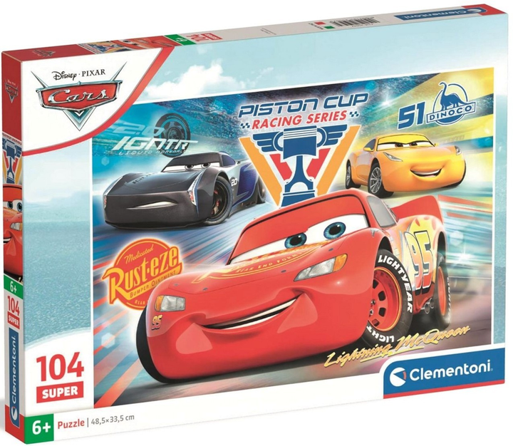 Puzzle Clementoni Super Disney Cars 104 elementy 25047 (8005125250479) - obraz 1