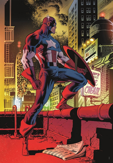 Пазл Clementoni Marvel Captain America 1000 елементів 37049 (8005125370498) - зображення 2