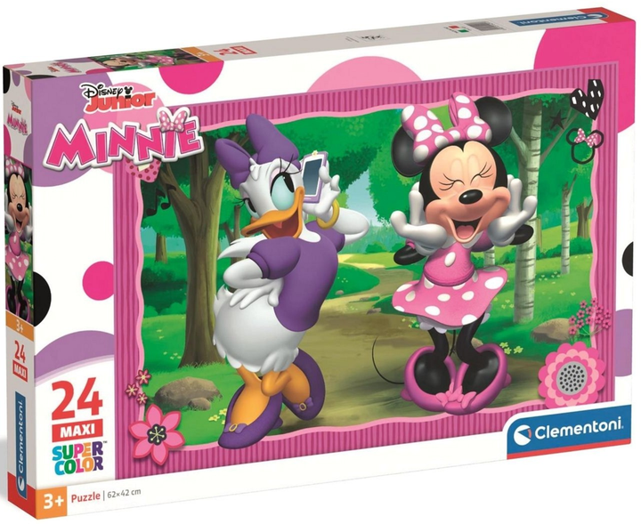 Puzzle Clementoni Maxi Super Kolor Disney Minnie 24 elementy 24091 (8005125240913) - obraz 1