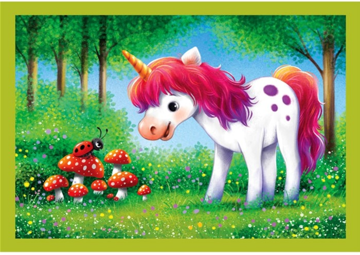 Puzzle Clementoni Super Kolor A Day with Unicorns 4 in 1 21740 (8005125217403) - obraz 5