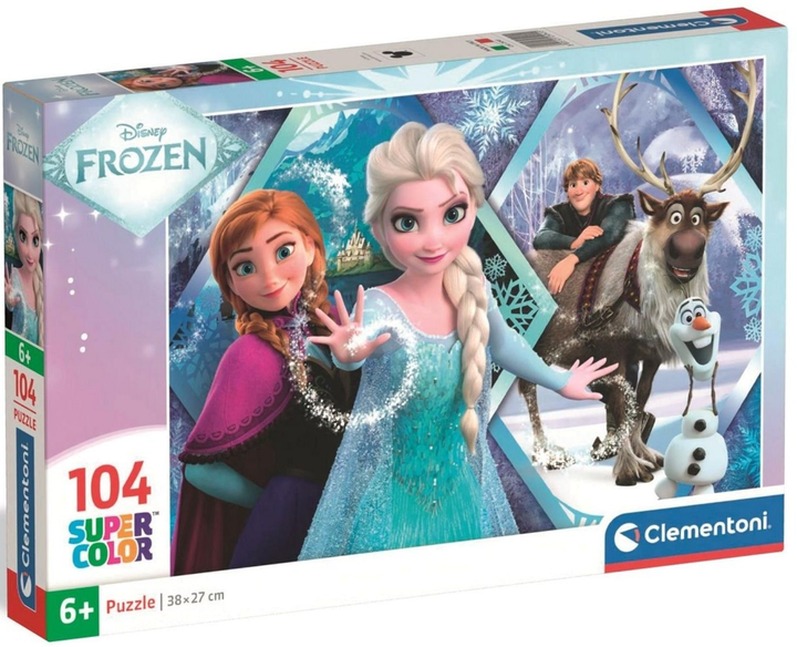 Puzzle Clementoni Super Kolor Disney Frozen 104 elementy 25045 (8005125250455) - obraz 1