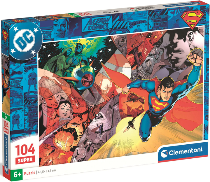Puzzle Clementoni Super DC Superman 104 elementy 25075 (8005125250752) - obraz 1