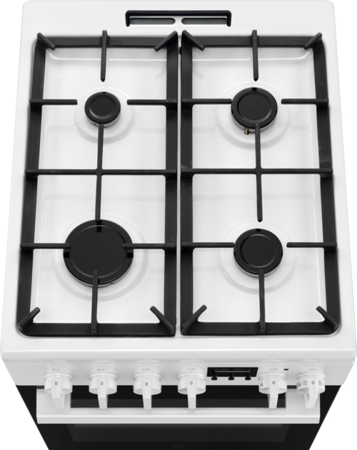 Плита Electrolux комбінована, 57л, 50x60см, дисплей, конвекція, чавун, білий - зображення 3