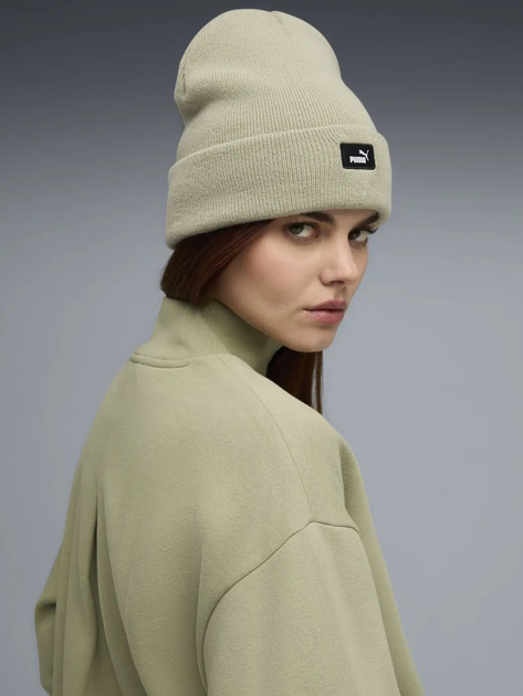 Czapka Puma Ess Mid Crown Beanie Lux 2640003 One Size Khaki (4069157729161) - obraz 2
