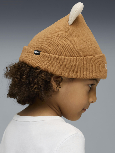 Czapka dziecięca beanie przejściowa Puma Animal Mid Crown Beanie Jr 2656402 Beżowa (4069157147620) - obraz 4
