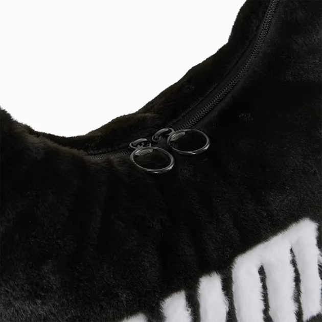 Torebka damska hobo materialowa Puma Up Faux Fur Slouchy Hobo Bag 9186901 Czarna (4069157052184) - obraz 4