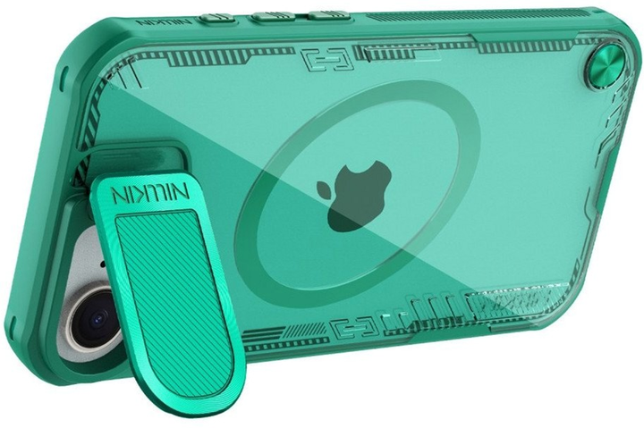 Etui Nillkin Iceblade Prop Magnetic z oslona na aparat i podstawka na Apple iPhone 16e Green (6902048296374) - obraz 5