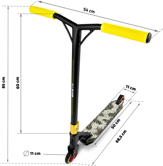 Hulajnoga wyczynowa Soke XTR Czarno-żółta 1500 (5903890603731) - obraz 14