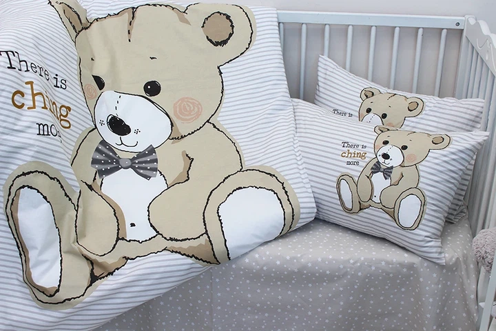 Комплект постельного белья в кроватку Tag Tekstil Teddy grey для новорожденных Мишка (серый) - Фото 2 Комплект постельного белья в кроватку Tag Tekstil Teddy grey для новорожденных Мишка (серый) - изображение 2