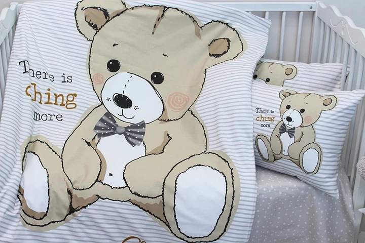 Комплект постельного белья в кроватку Tag Tekstil Teddy grey для новорожденных Мишка (серый) - Фото 3 Комплект постельного белья в кроватку Tag Tekstil Teddy grey для новорожденных Мишка (серый) - изображение 3