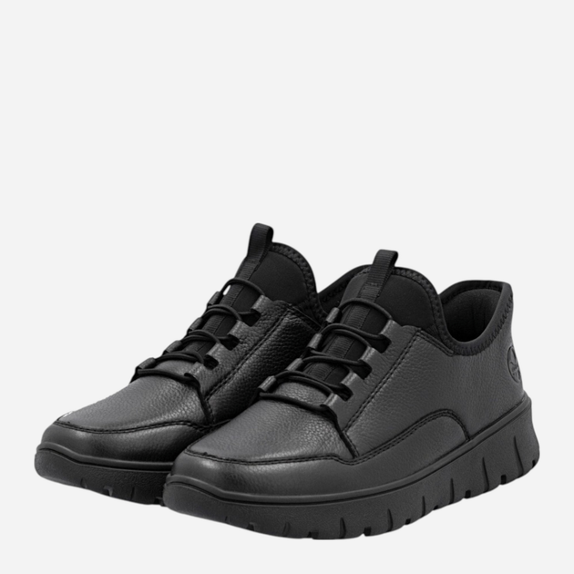 Sneakersy damskie skórzane Rieker N1357-00 39 (6UK) Czarne (4061811478941) - obraz 4