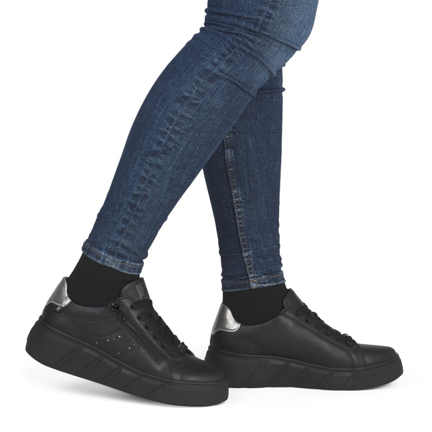 Sneakersy damskie na platformie Rieker W2605-02 38 (5UK) Czarne (4061811595235) - obraz 2