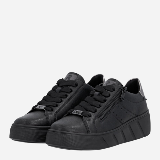 Sneakersy damskie na platformie Rieker W2605-02 38 (5UK) Czarne (4061811595235) - obraz 4