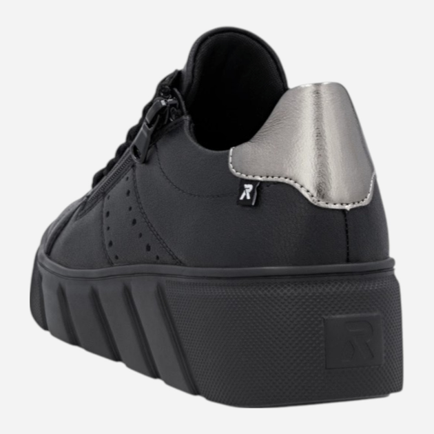 Sneakersy damskie na platformie Rieker W2605-02 38 (5UK) Czarne (4061811595235) - obraz 6