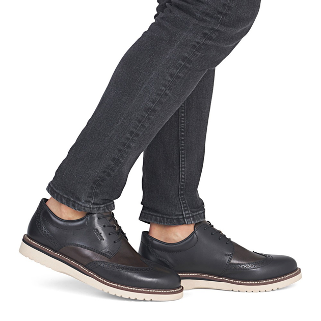 Buty derby męskie skórzane Rieker 04504-45 41 (7.5UK) Ciemnoszare (4061811550548) - obraz 2