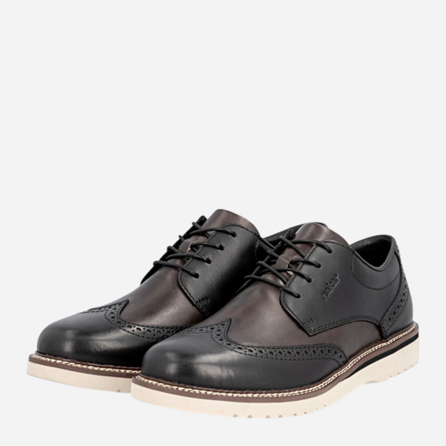 Buty derby męskie skórzane Rieker 04504-45 41 (7.5UK) Ciemnoszare (4061811550548) - obraz 5