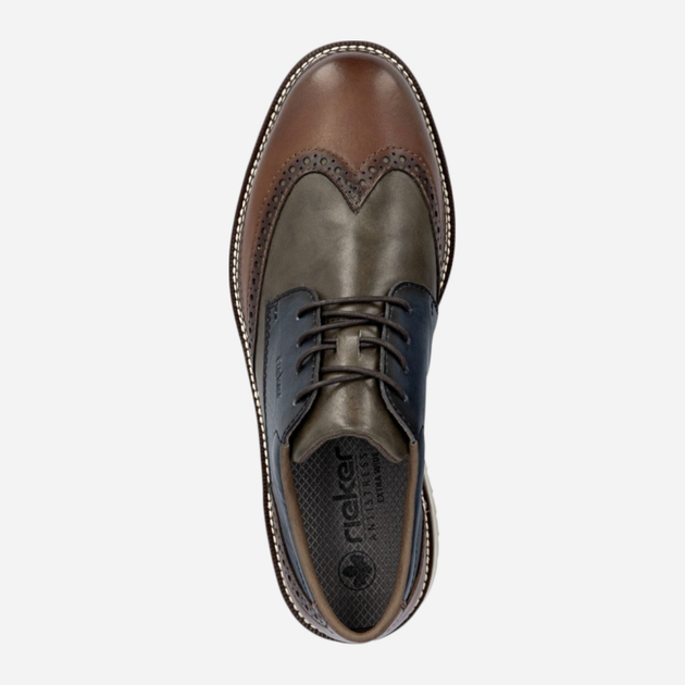 Buty derby męskie skórzane Rieker 04504-90 44 (9.5UK) Brązowe (4061811479870) - obraz 6