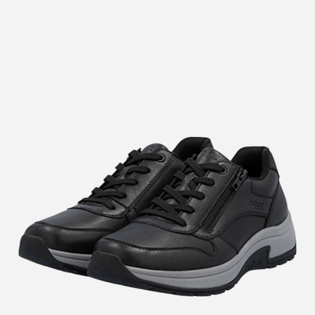 Sneakersy męskie skórzane Rieker 11002-00 46 (11UK) Czarne (4061811560370) - obraz 4