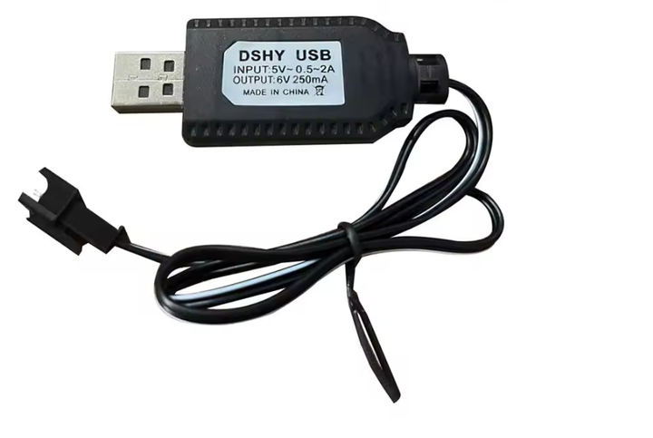 USB кабель 6V для заряджання акумулятора іграшок/машинок 2Pin - Фото 1 USB кабель 6V для заряджання акумулятора іграшок/машинок 2Pin - зображення 1