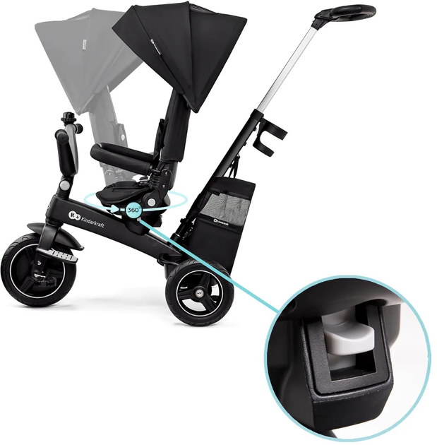 Rowerek trójkołowy Kinderkraft Easytwist Black (KREASY00BLK0000) - obraz 12